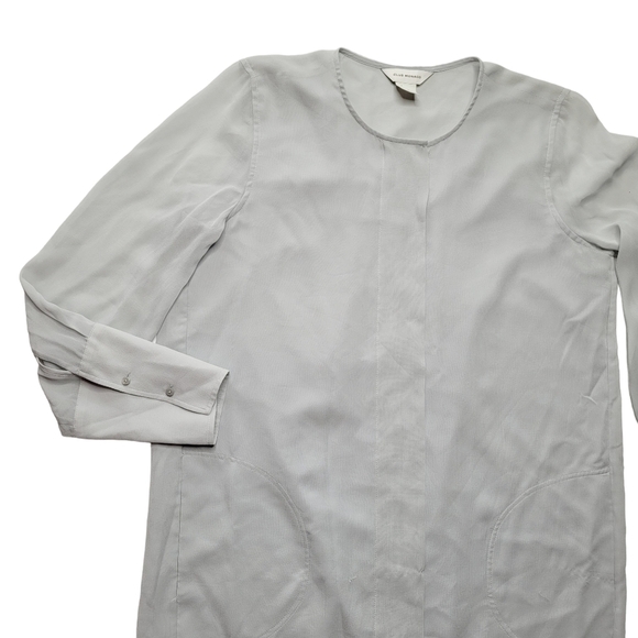 Club Monaco Long Sleeve Shirttail Silk Chiffon Dress Size 4 - Picture 4 of 10